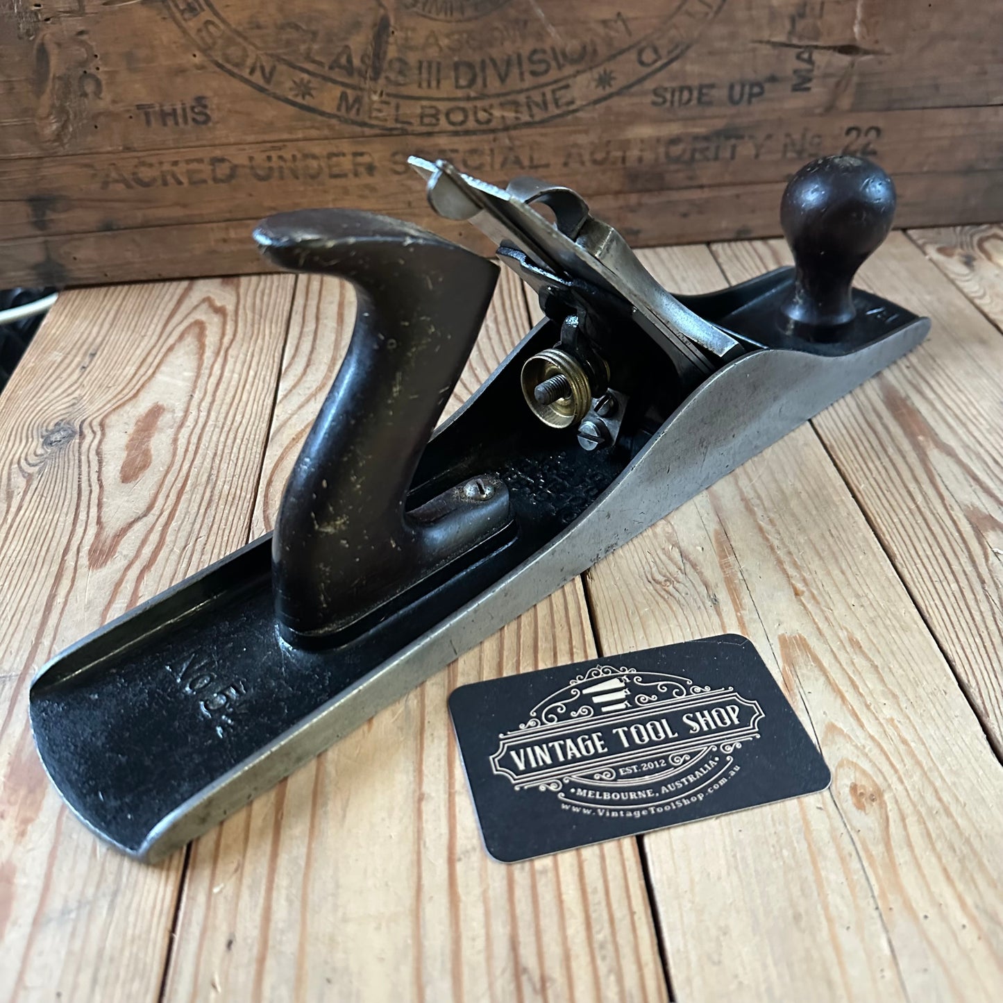 H2489 Vintage STANLEY USA Type 11 No.5 1/2 Corrugated PLANE with Rosewood handles