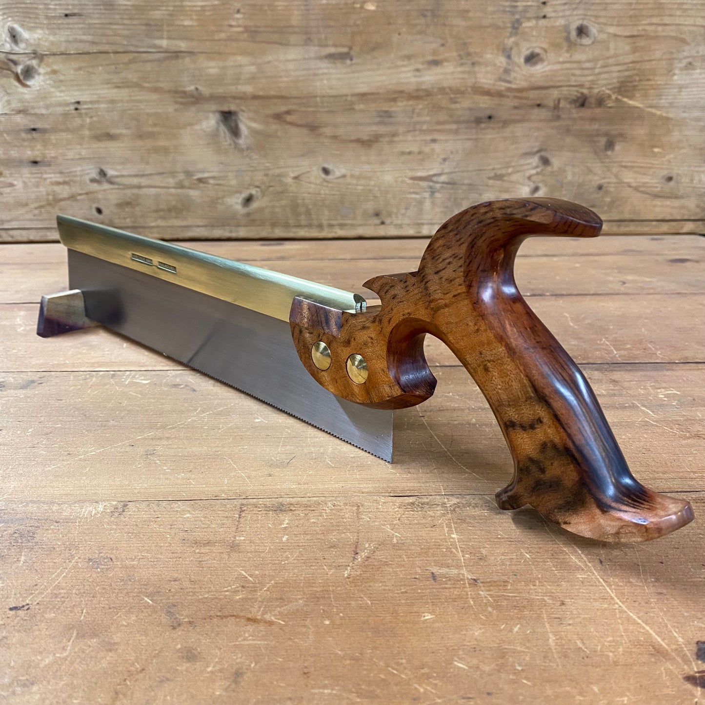 VHS190 HERITAGE SAWS Custom 12” FITZROY model 14ppi rip DOVETAIL SAW with a QUILTED TIGER MYRTLE handle