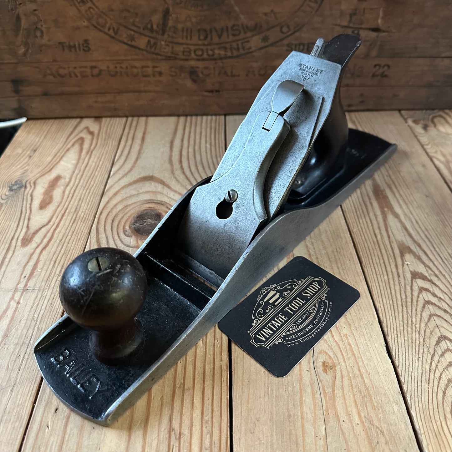 H2489 Vintage STANLEY USA Type 11 No.5 1/2 Corrugated PLANE with Rosewood handles