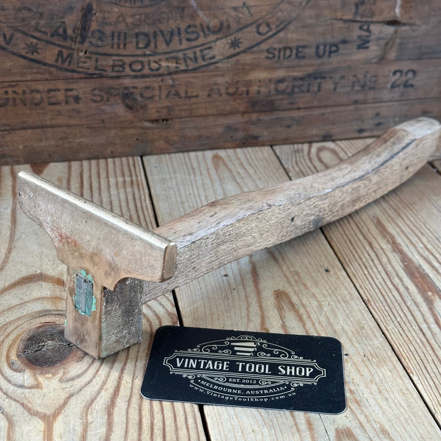 N1796 Vintage BRONZE VENEER HAMMER