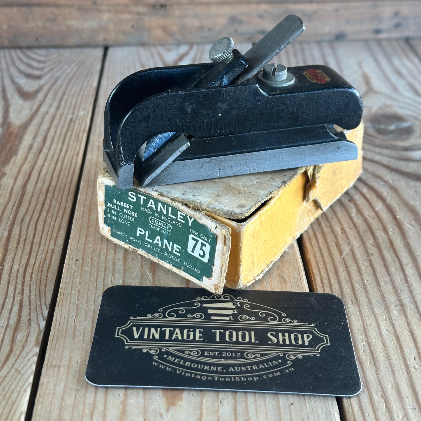 H2352 Vintage STANLEY No:75 rebate rabbet BULLNOSE PLANE IOB
