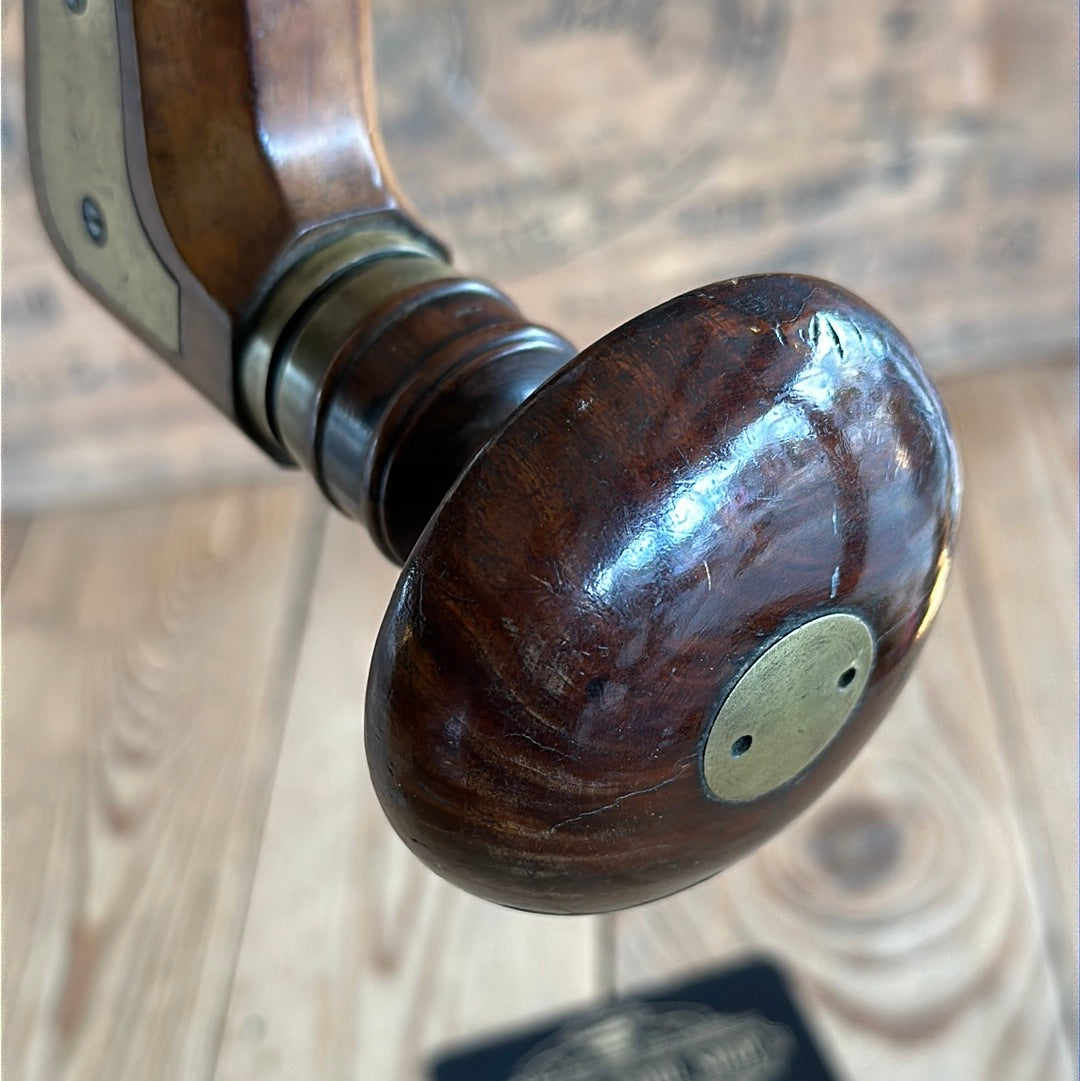 N696 Antique COLQUHOUN & CADMAN Brass Plated BEECH wooden BRACE