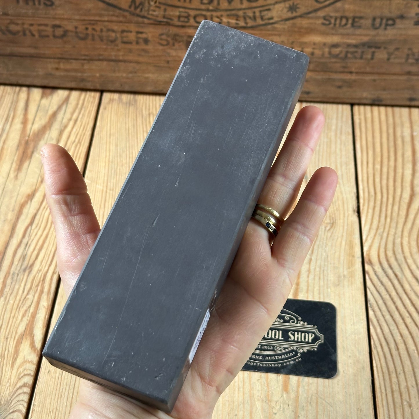 A382 MASSIVE! Vintage extra wide FRENCH LA LUNE natural sharpening water STONE