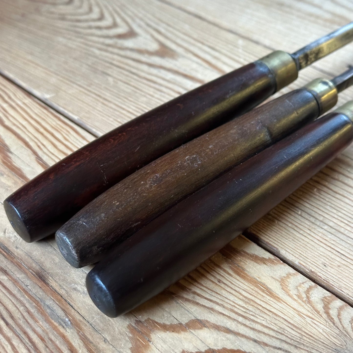 N1750 Vintage set of 3 x English made SPOON GOUGES Carving chisels