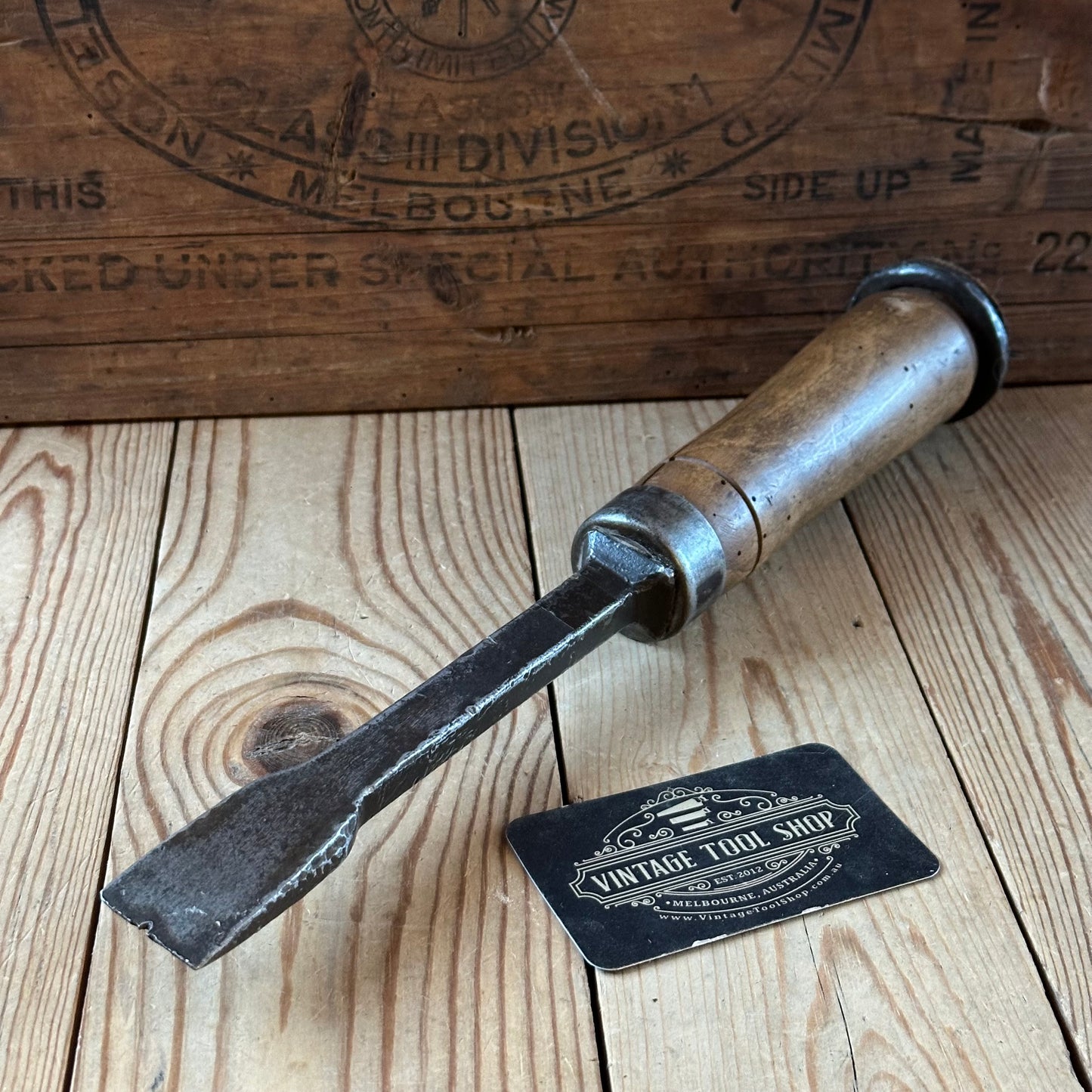 D1891 ANCIENT! Large antique 30mm EUROPEAN Carving CHISEL