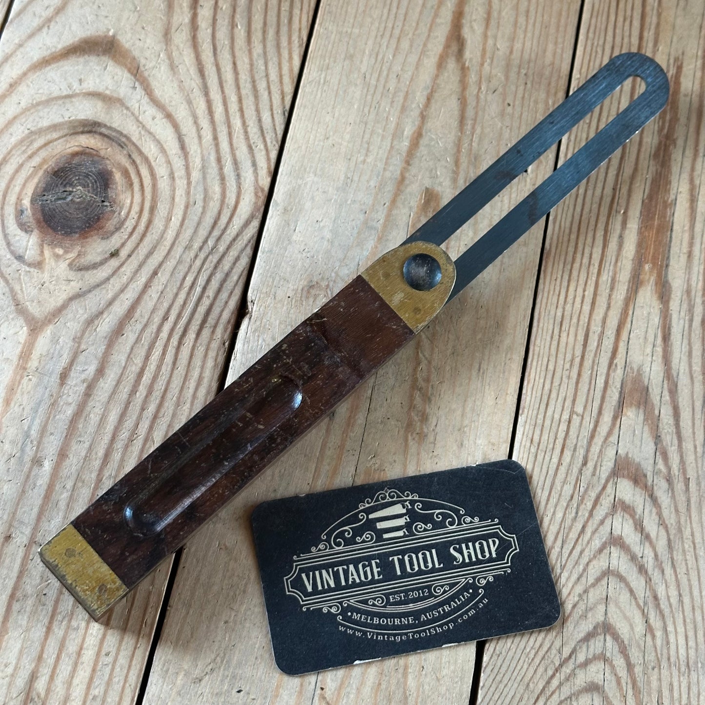 H2476 CLEAN! Vintage Rosewood & brass 10” BEVEL