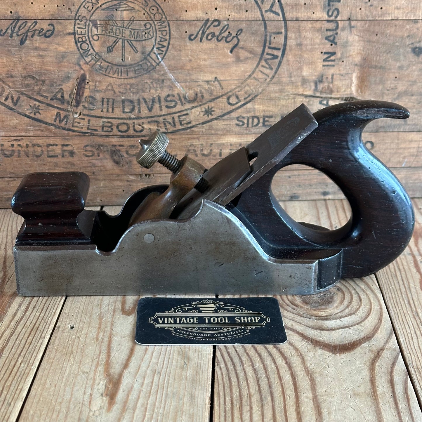 N1148 Antique UNIQUE SMOOTHING plane with Rosewood infill