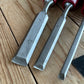 H1314 Vintage set of 3 red resin handle BEVEL CHISELS