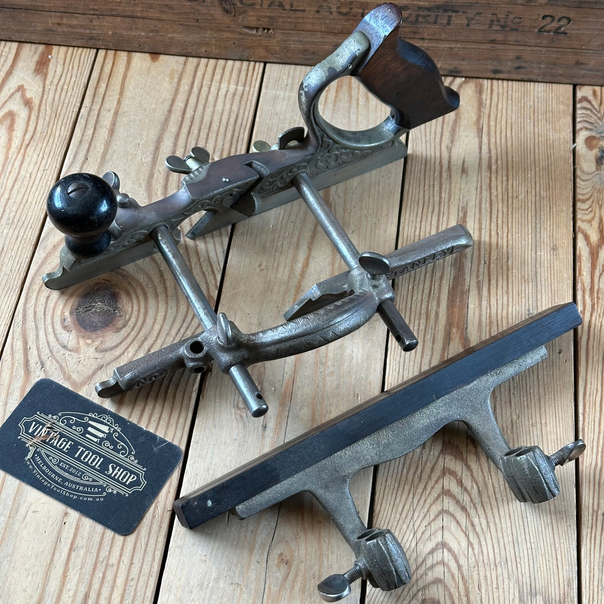 C6 COMPLETE! Antique STANLEY USA No.46 Combination PLANE with 10 cutters