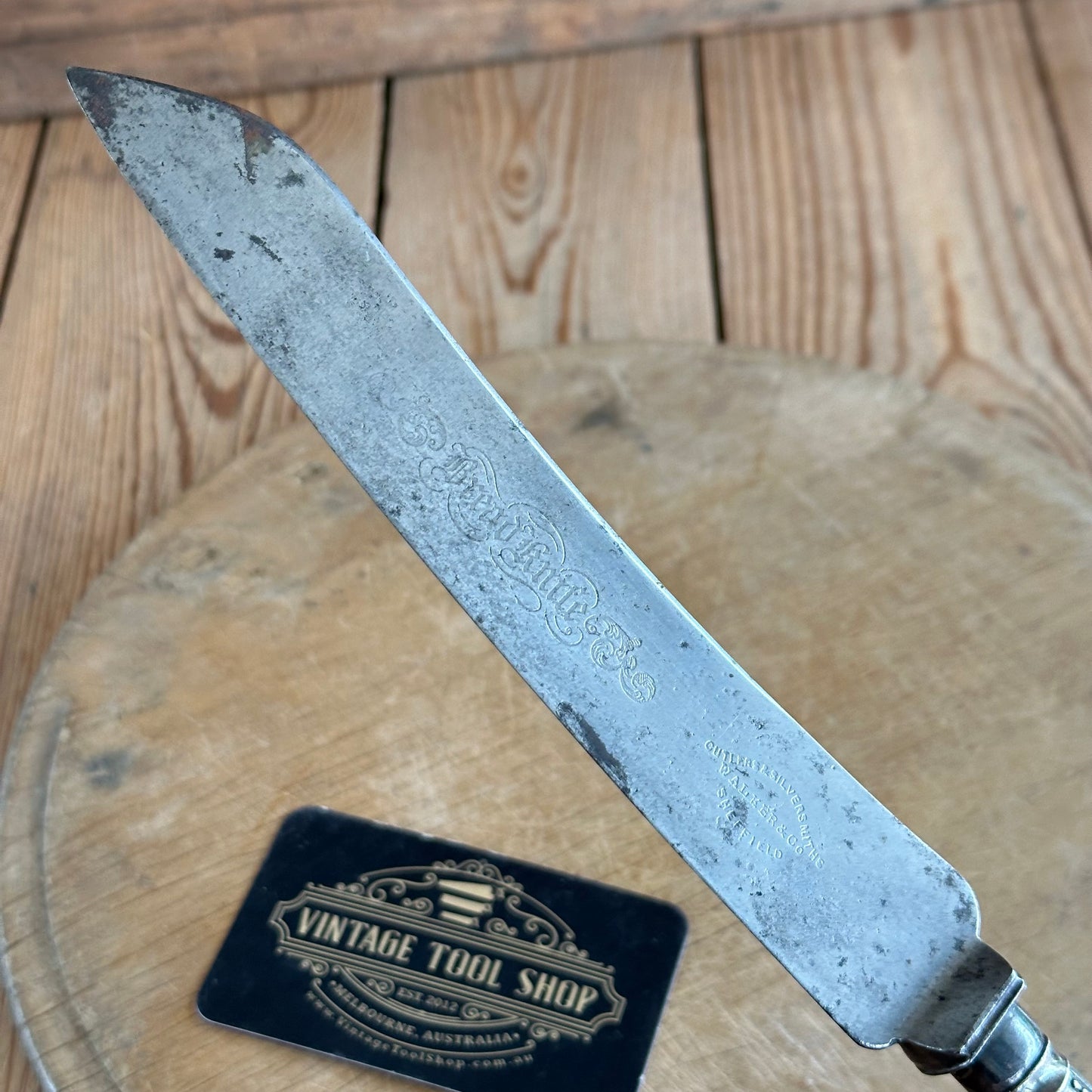 H617 Vintage WALKER & Co SHEFFIELD Carbon Steel BREAD KNIFE