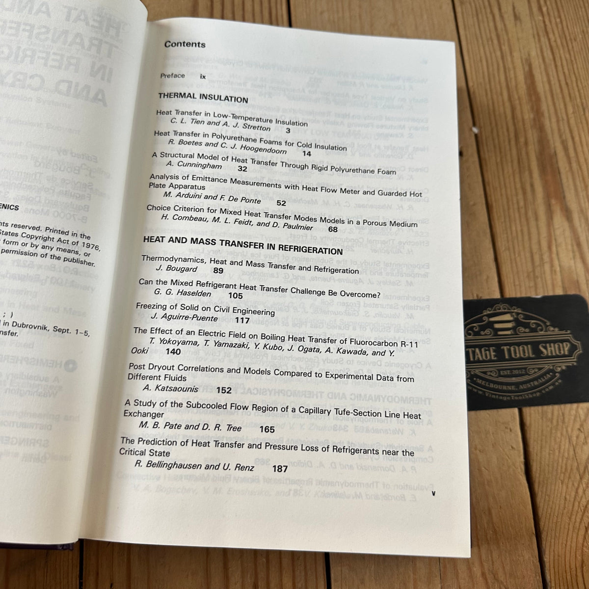 N2009 Vintage 1987 BOOK HEAT and MASS TRANSFER in REFRIGERATION and CRYOGENICS by J.Bougard & N.H.Afgan