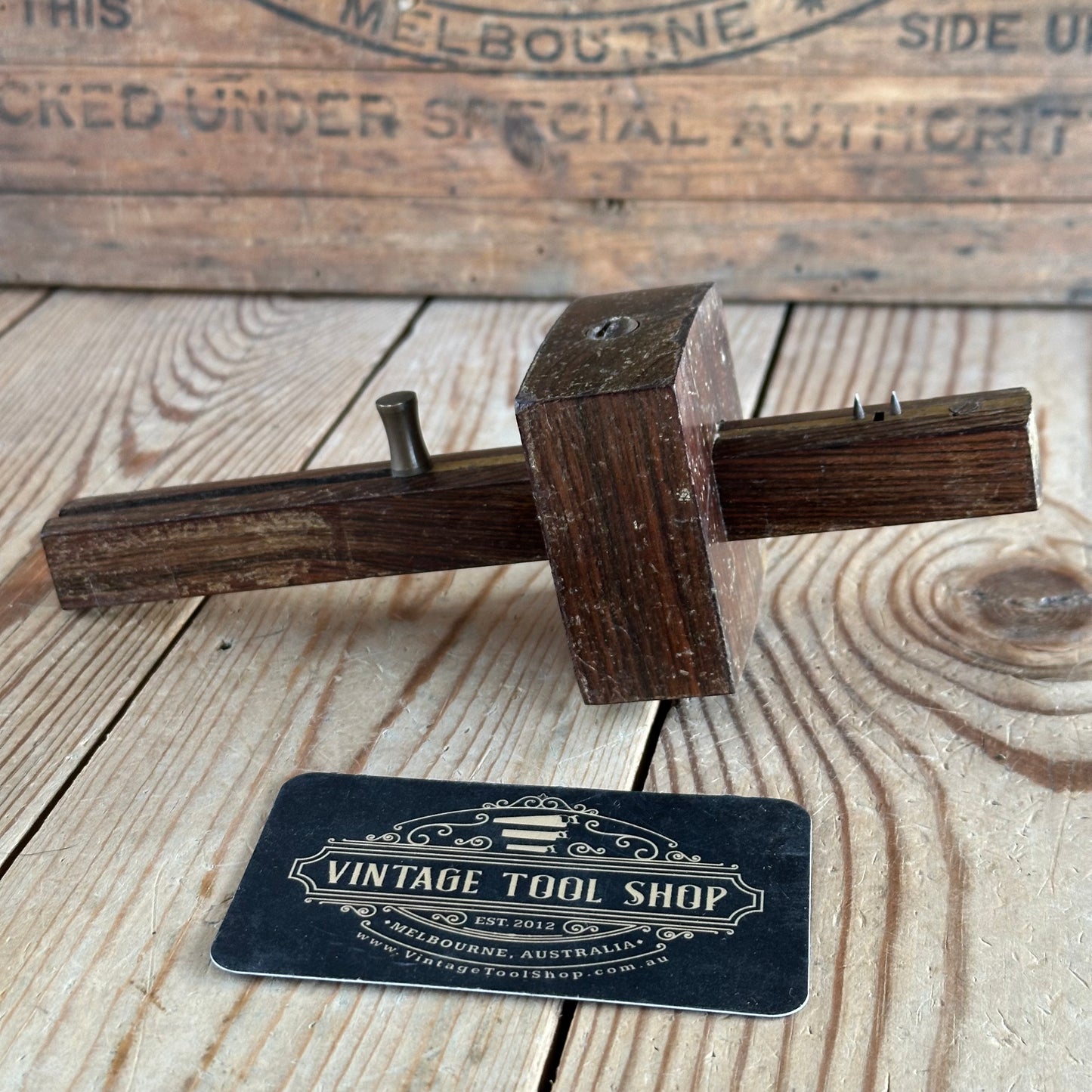 H1960 Vintage CLAY of England Rosewood and BRASS Mortise GAUGE