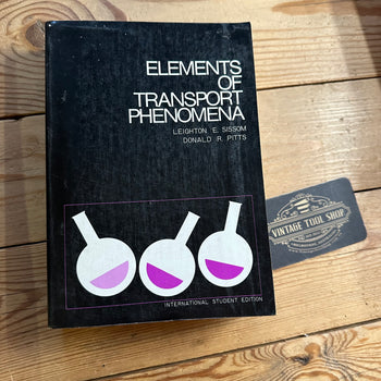 XBN162 Vintage 1972 BOOK ELEMENTS of TRANSPORT PHENOMENA by L.E.Sissom & D.R.Pitts