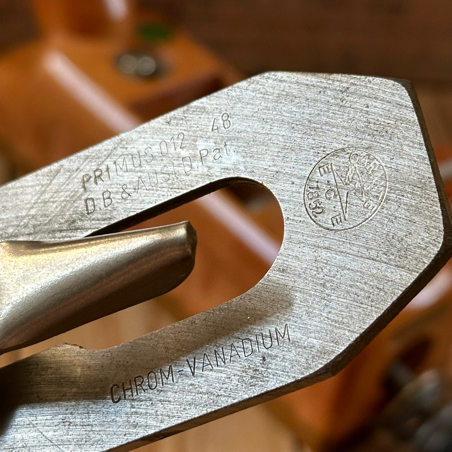 SOLD. N1703 GORGEOUS Vintage E.C.E. West-Germany No:711 PRIMUS PLANE Figured Pear & Lignum Vitae Sole