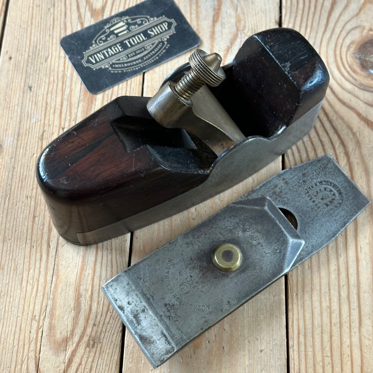 N1038 Antique MATHIESON Scotland No:842 SMOOTHING plane Rosewood
