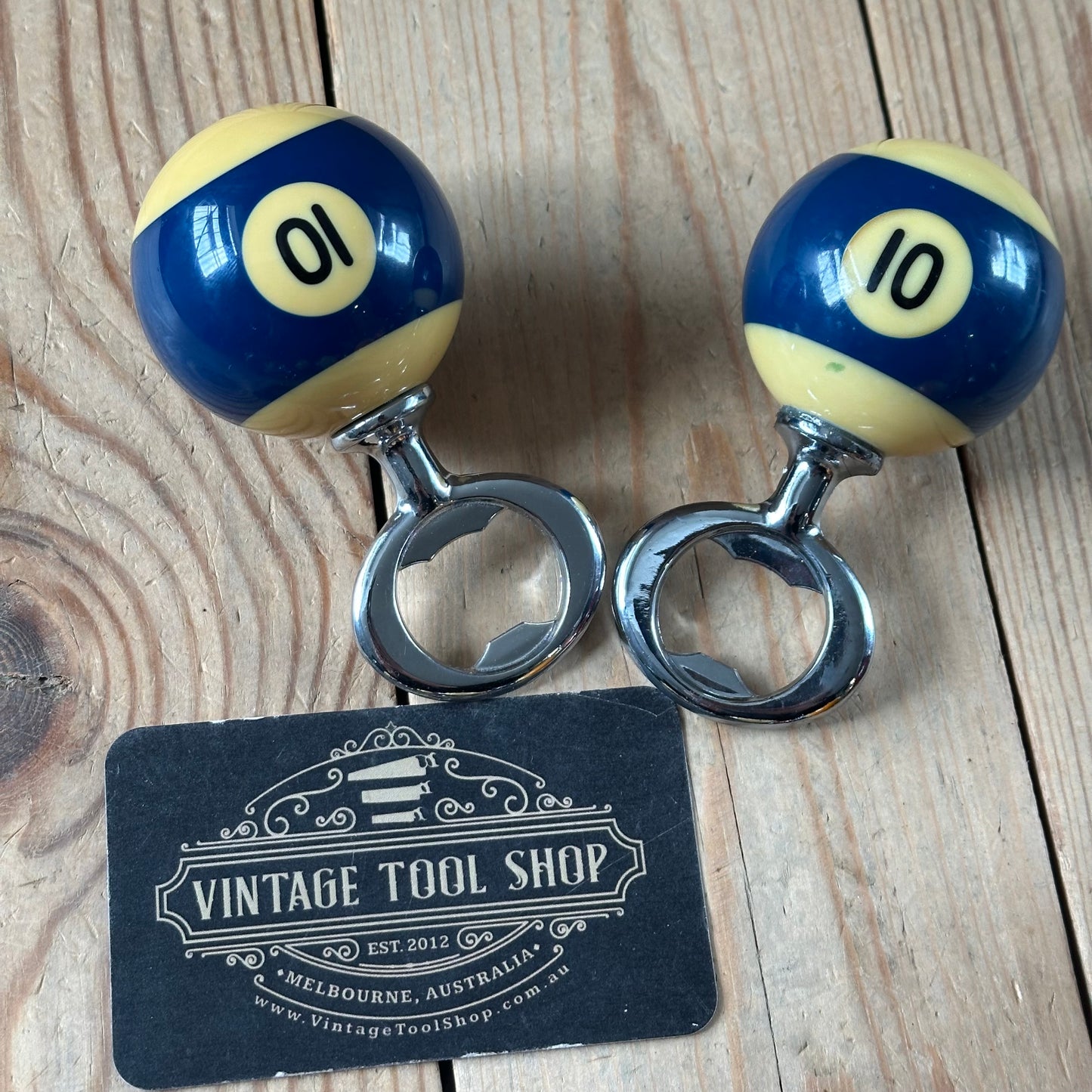 TRB NEW! AUSTRALIAN made POOL BALL BOTTLE OPENERS by TONY RALPH