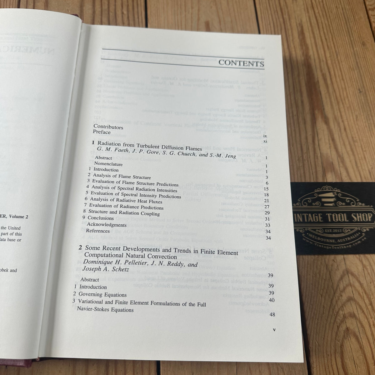 XBN158 Vintage BOOK Annual Review of NUMERICAL FLUID MECHANICS and HEAT TRANSFER Vol 2 by C.L.Tien & T.C.Chawla