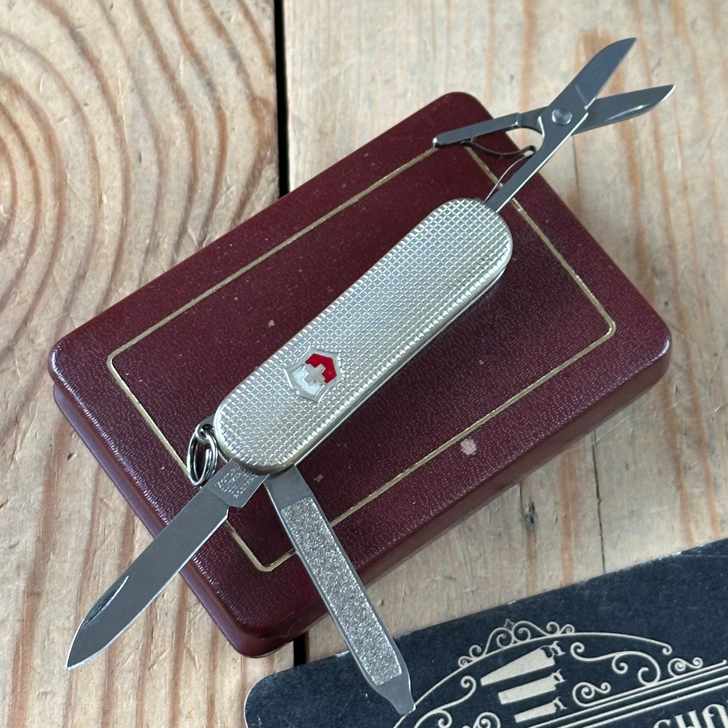 K51 Vintage engraved Victorinox SWISS 925 Barleycorn Pattern STERLING SILVER Tool SWISS ARMY KNIFE