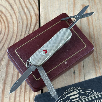 K51 Vintage engraved Victorinox SWISS 925 Barleycorn Pattern STERLING SILVER Tool SWISS ARMY KNIFE
