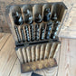 H1744 Vintage set of 13 SPUR cutter AUGER BITS in a wooden BOX