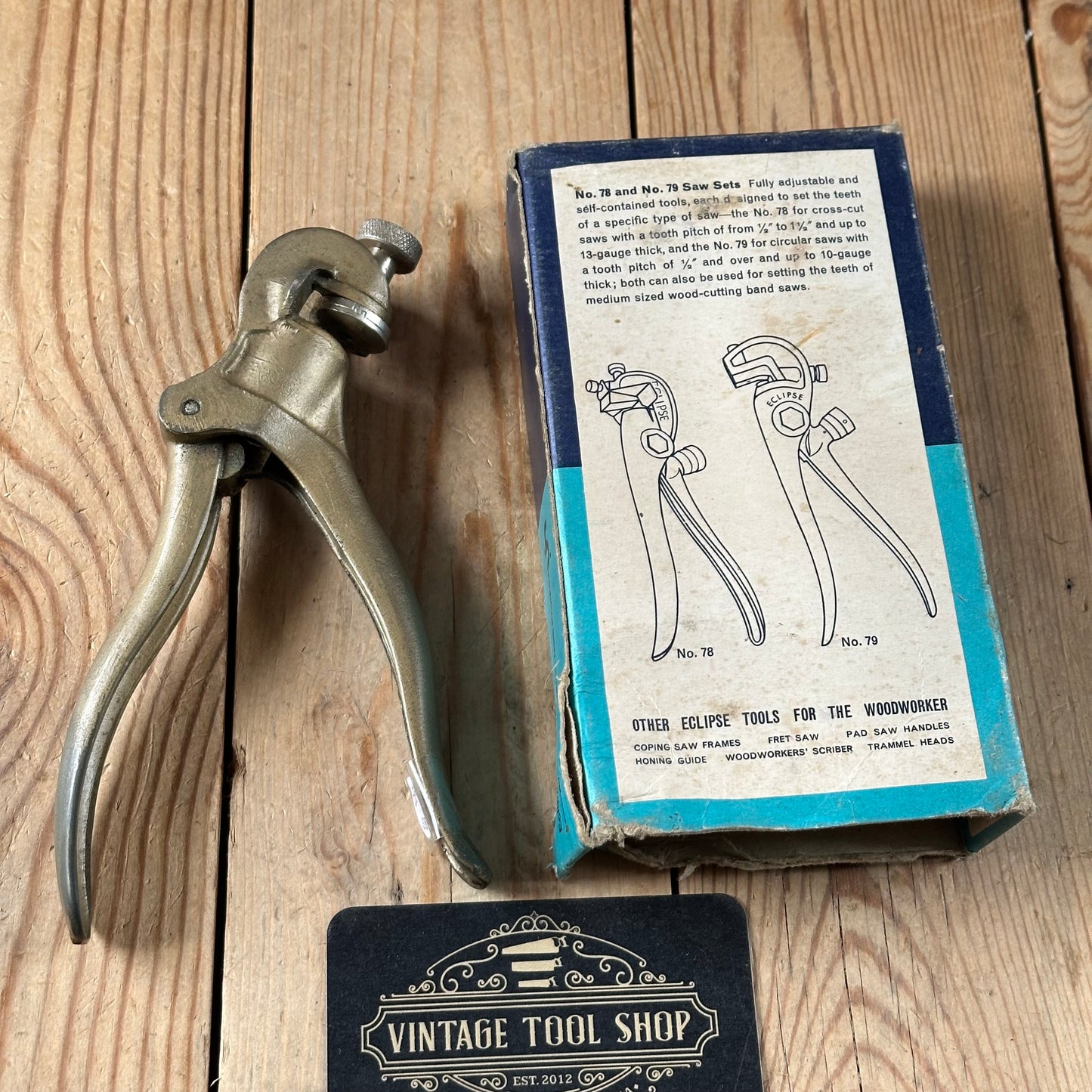 N1830 TIDY! Vintage ECLIPSE England No.77 SAW SET IOB