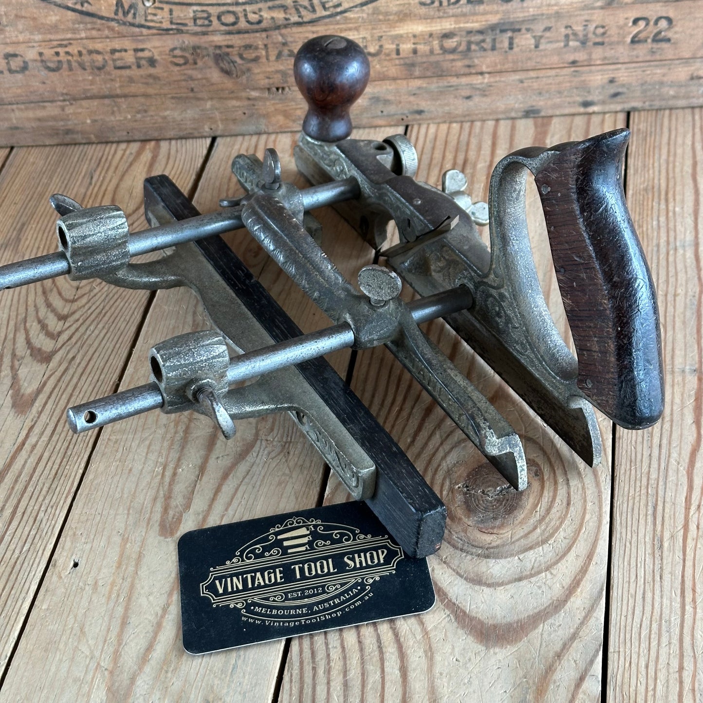 N1297 Antique STANLEY USA No.46 Combination PLANE with 10x SKEW cutters