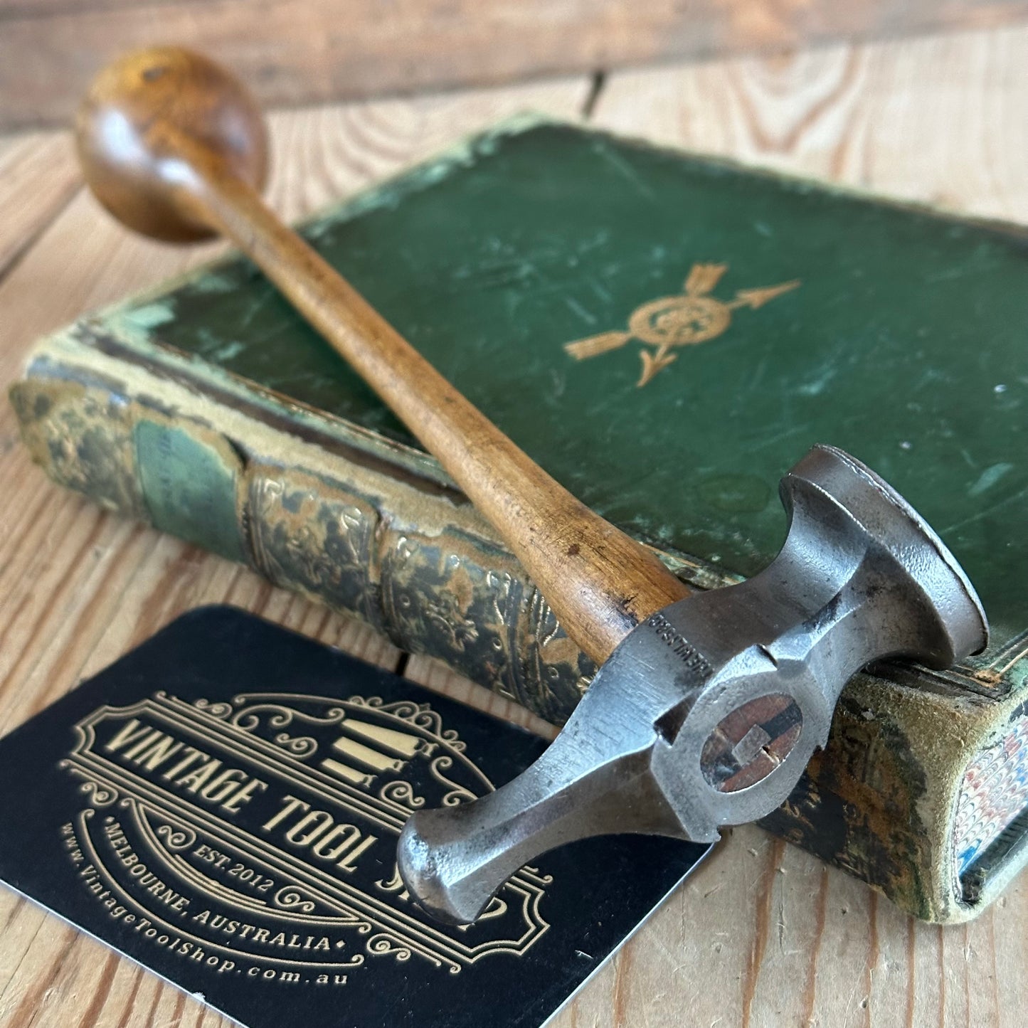 SOLD. D1856 GORGEOUS! Vintage small jewellers silversmiths Metalwork HAMMER by THEWLIS & Co