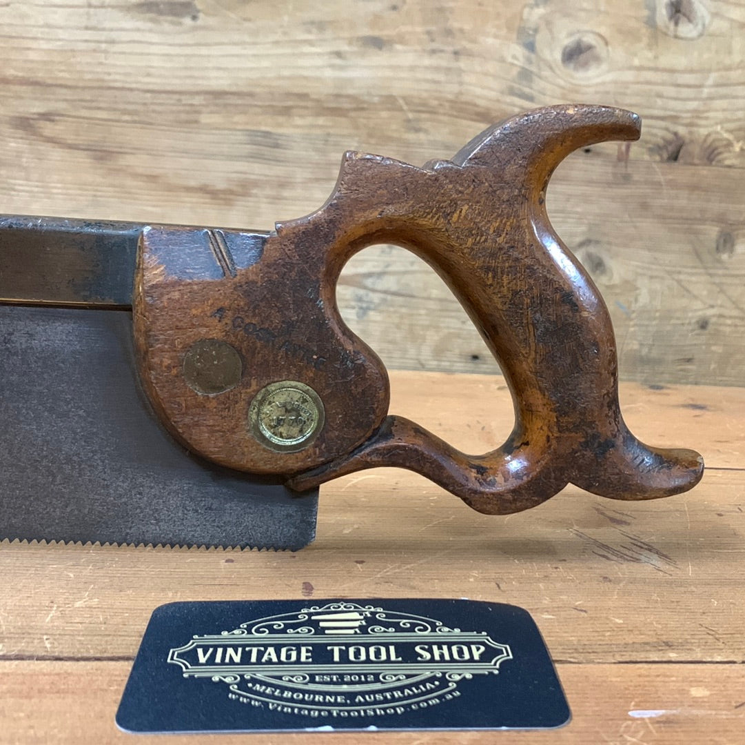 SOLD S508 Premium Quality SHARP! Vintage RICHARD GROVES & SONS 12” 12ppi XCUT Carcass brass back SAW backsaw