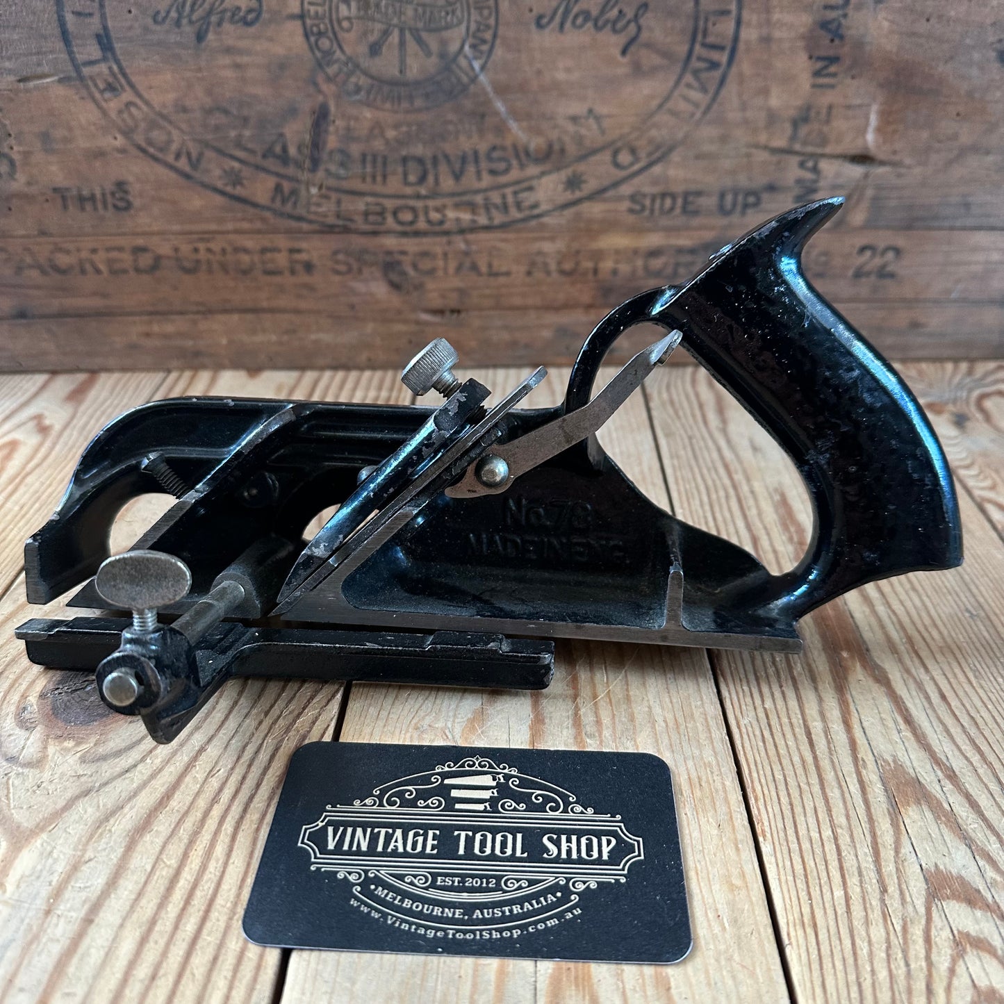 H2555 CLEAN! Vintage STANLEY England No.78 Duplex RABBET rebate plane