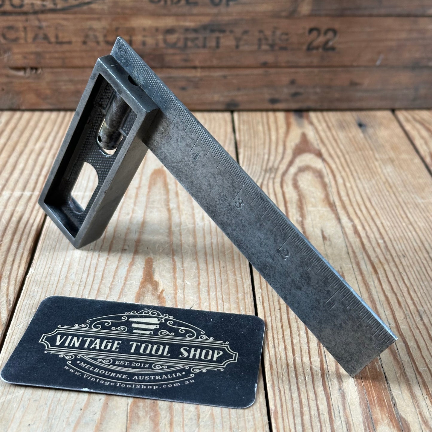 H53 Vintage STARRETT USA No.60 metal SQUARE