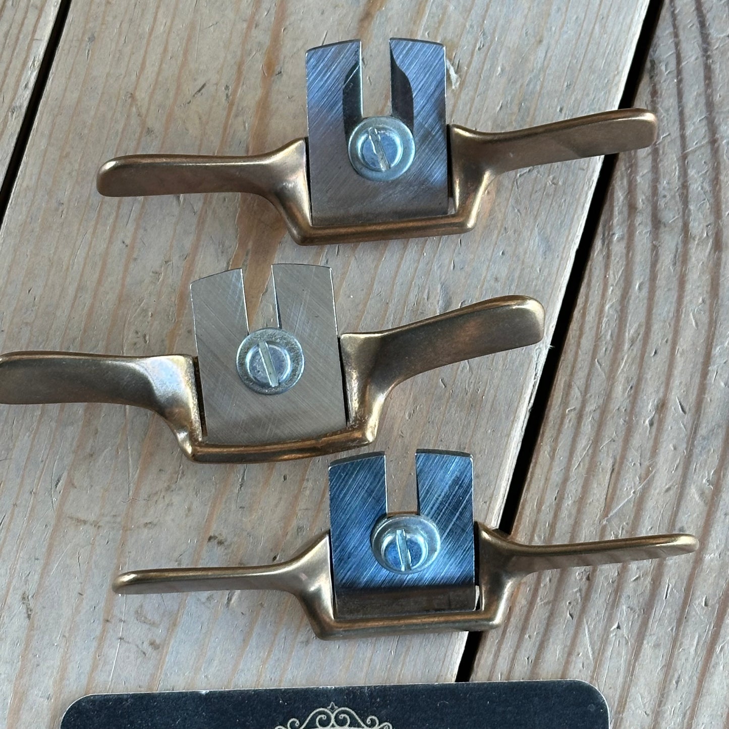 N900 Vintage set of 3 ALDON DETROIT BRONZE MINI SPOKESHAVES spoke shave