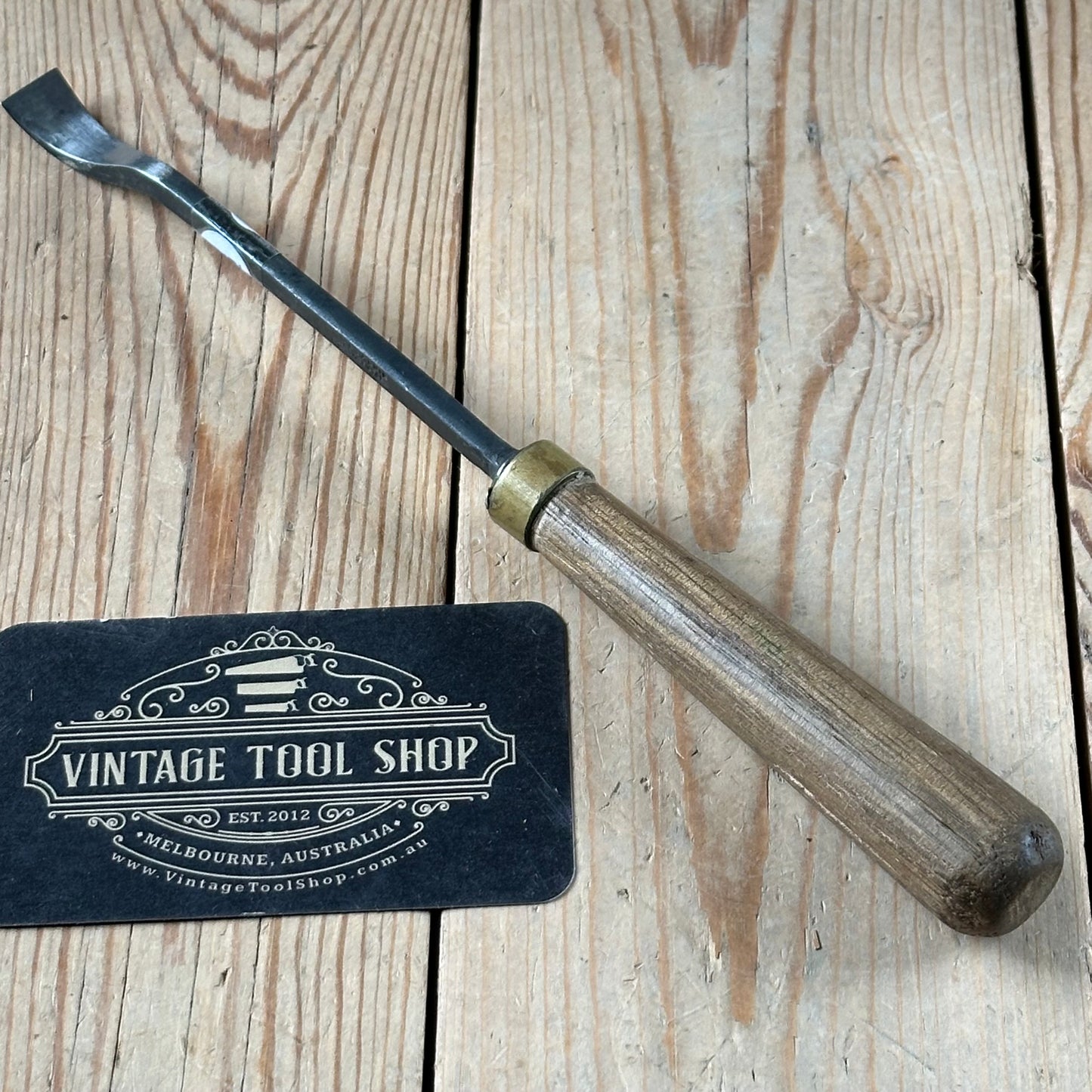 H2032 Vintage Addis England 17mm Bent Fishtail Carving CHISEL