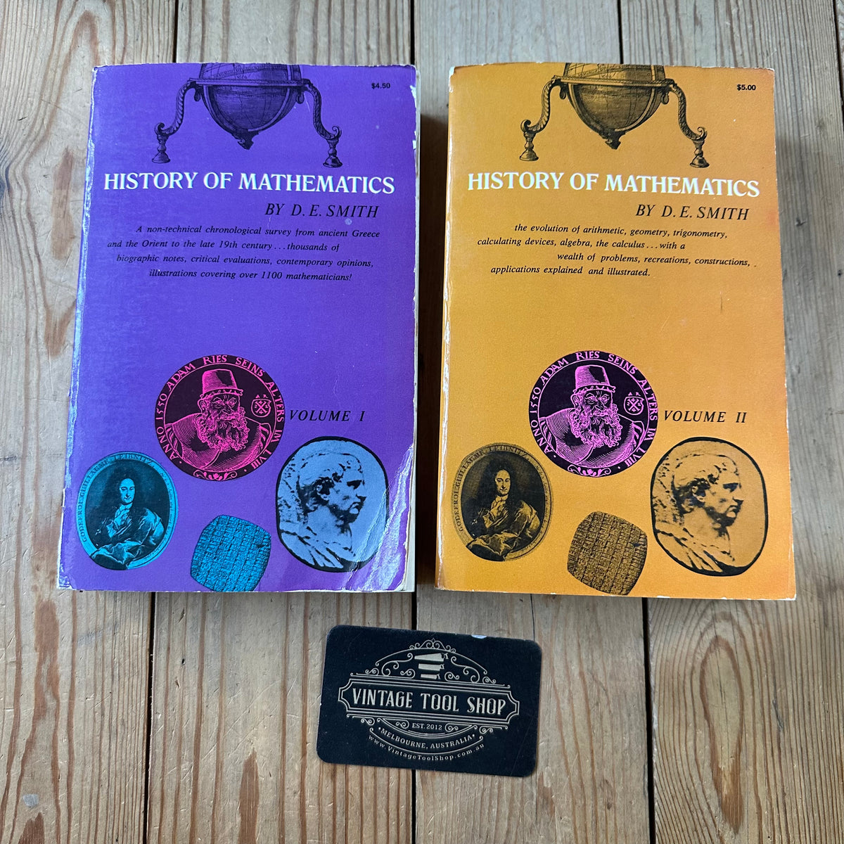 N1996 FASCINATING! Vintage BOOK HISTORY of MATHEMATICS by D.E.Smith in two volumes