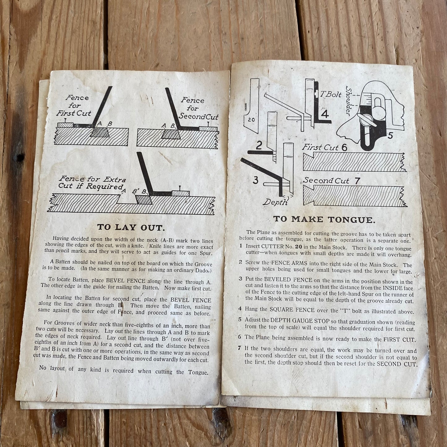 RARE! H2368 Vintage STANLEY USA No.444 Dovetail Tongue & Groove PLANE with cutters IOB