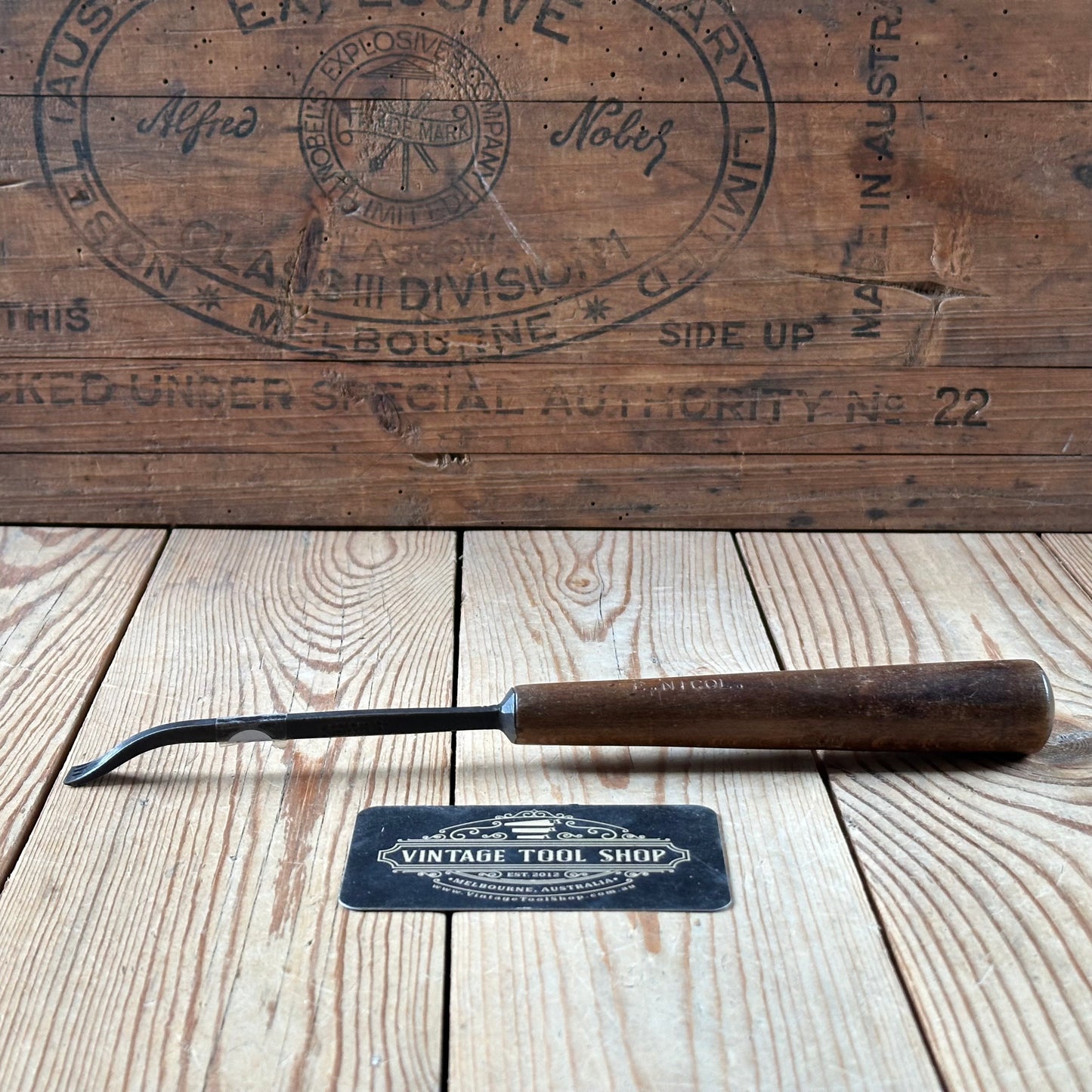 H2035 Vintage JAMES HOWARTH England 11mm Bent Fishtail Carving CHISEL