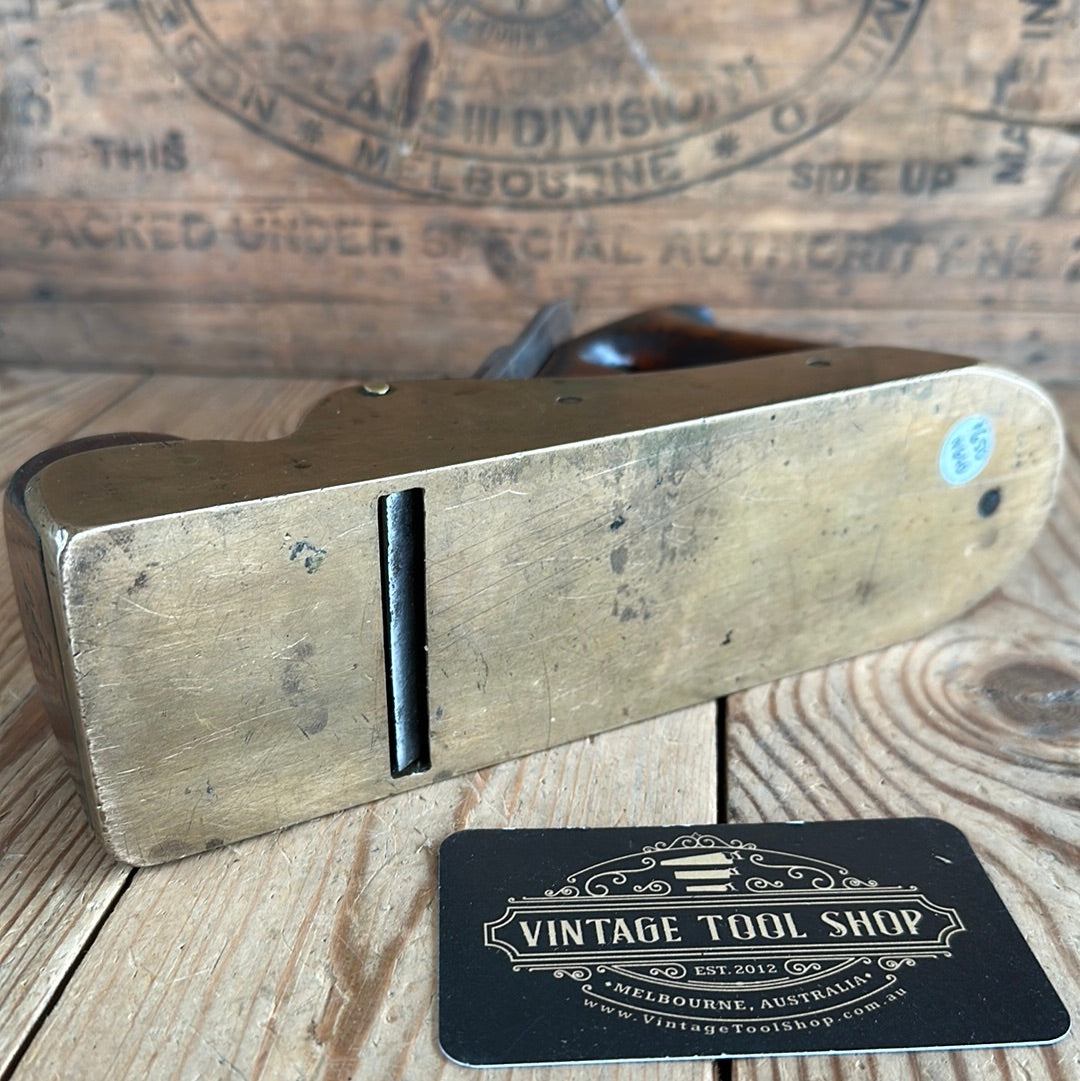 N640 UNIQUE! Antique GUNMETAL & TAS BLACKWOOD infill SMOOTHING plane