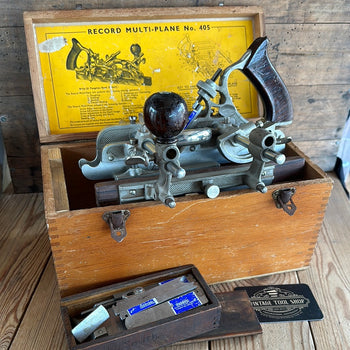 SOLD H924 Vintage RECORD England No.405 Combination MULTI-PLANE with 23x cutters IOB boxed