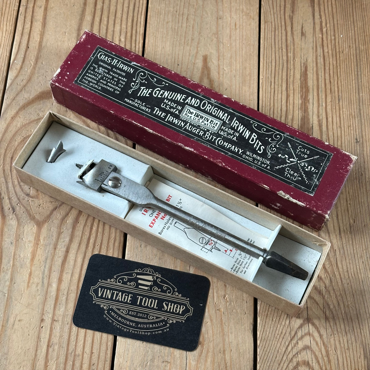 N1832 NEW OLD STOCK! Vintage IRWIN USA No.1 expansive DRILL BIT IOB
