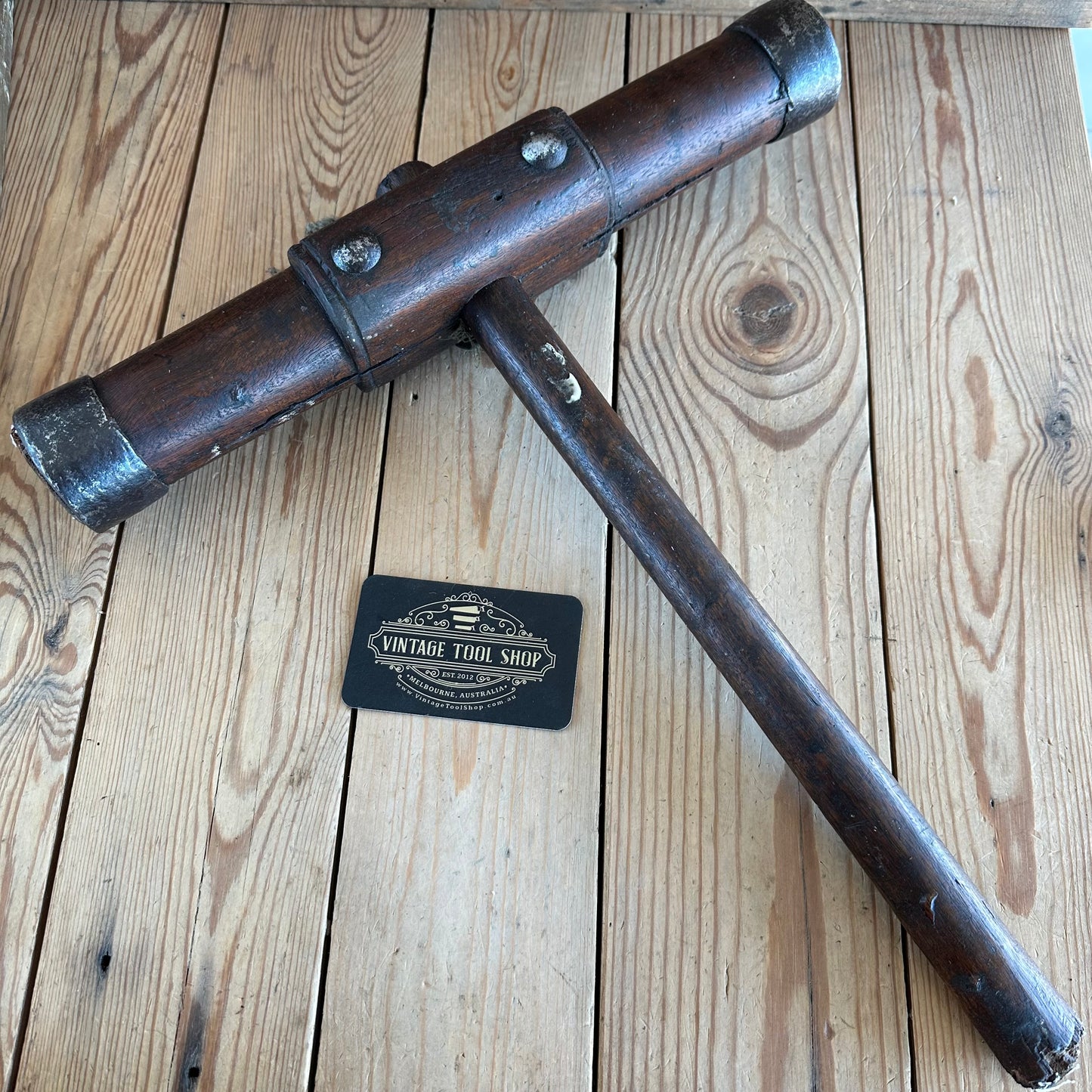 H2343 Antique CAULKING MALLET shipwrights tool