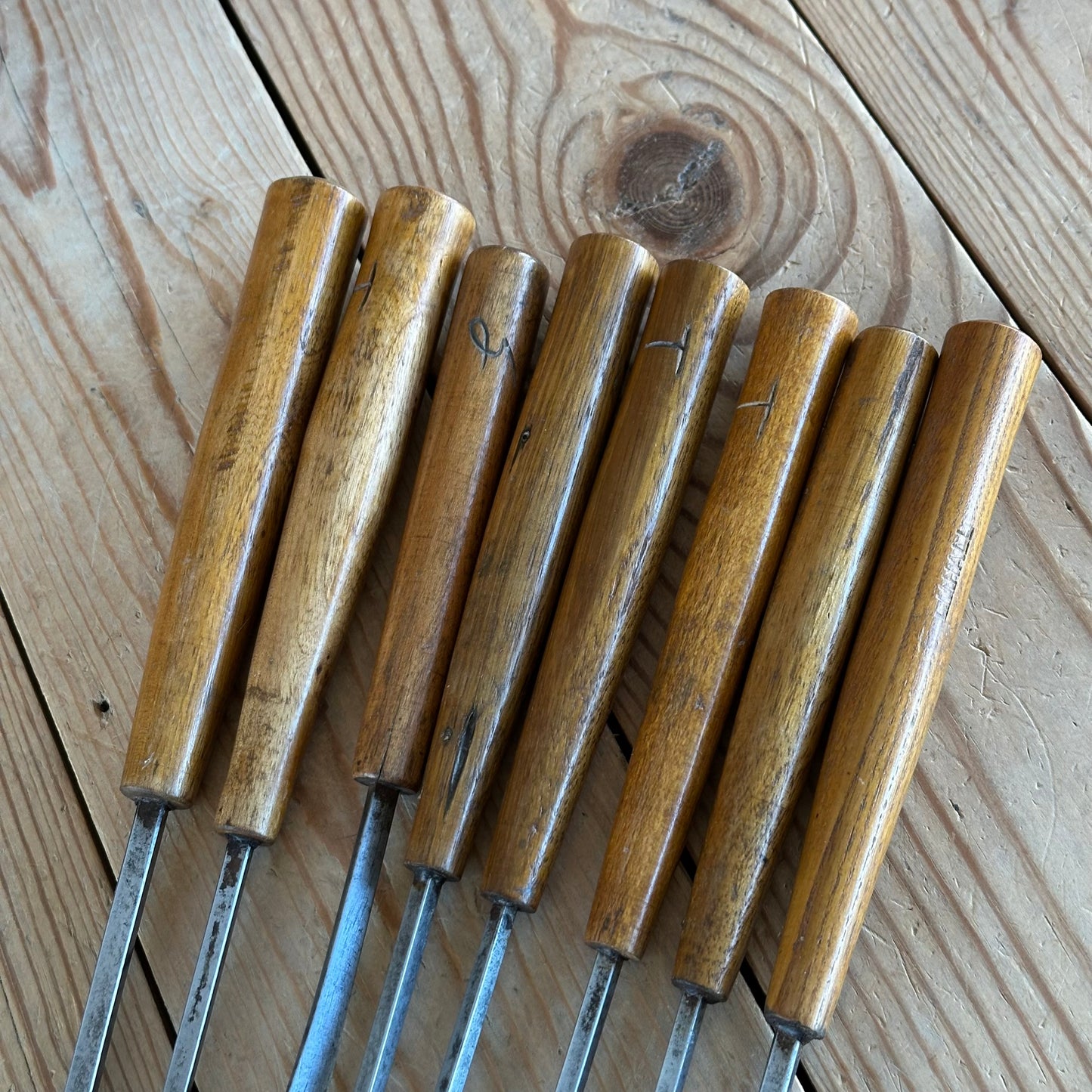D1920 COOL! Vintage set of 8 x Carving CHISELS