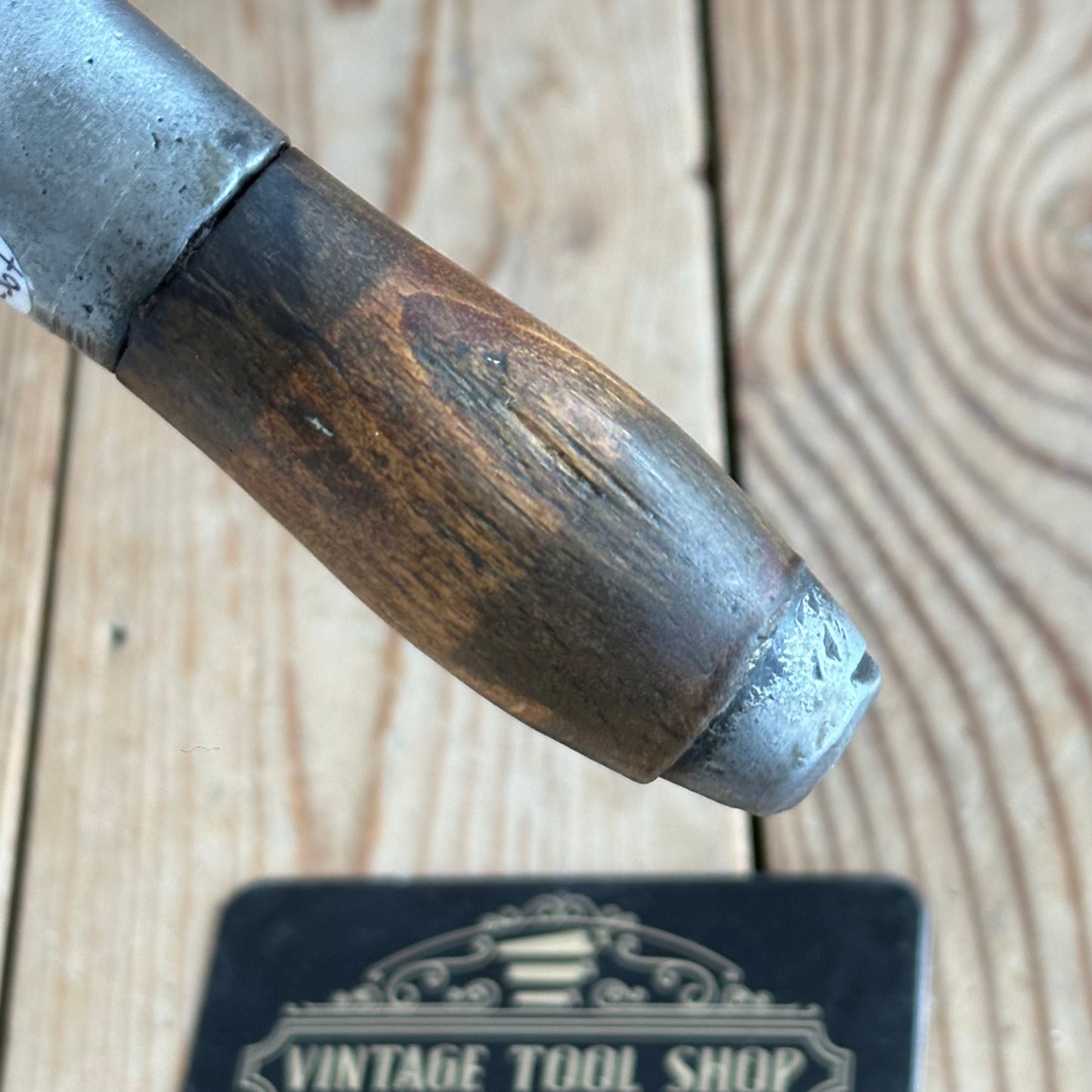 H2367 Vintage WHITMAN & BARNES USA Adjustable 8” WRENCH wooden handle