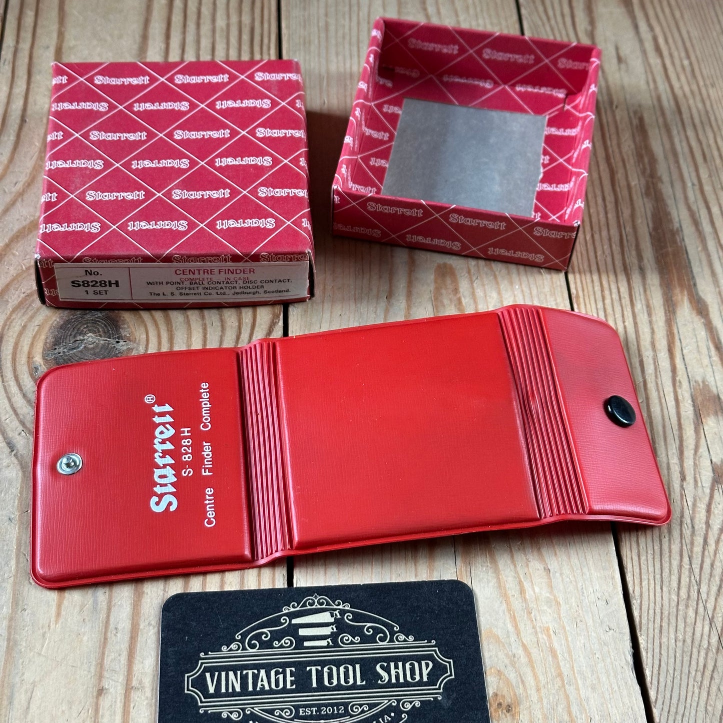 H2448 Vintage STARRETT USA No.828H Centre Finder “WIGGLER” set center IOB
