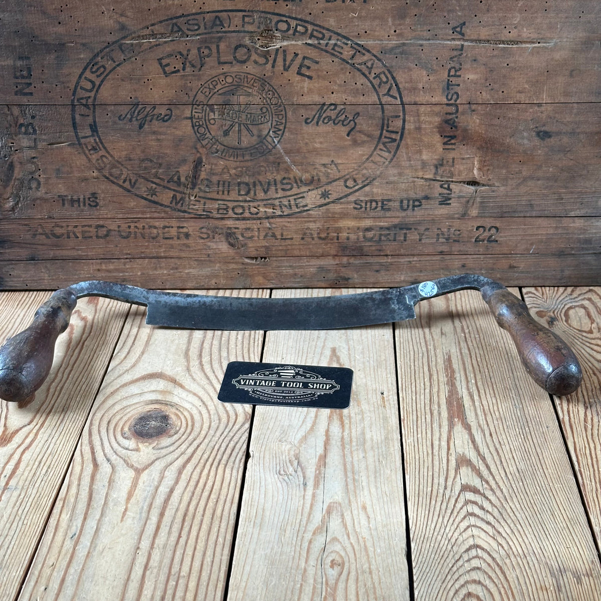 H2564 Vintage 8” New Haven Edge Tool Co USA DRAWKNIFE draw knife