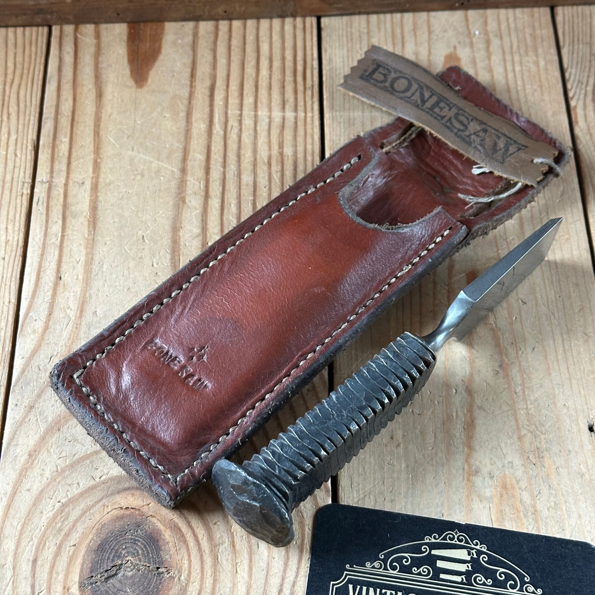 JMB18-JMB21 NEW! 1x Blacksmith made HAND FORGED high tensile steel CHISEL handmade genuine leather SHEATH. Made by BONESAW