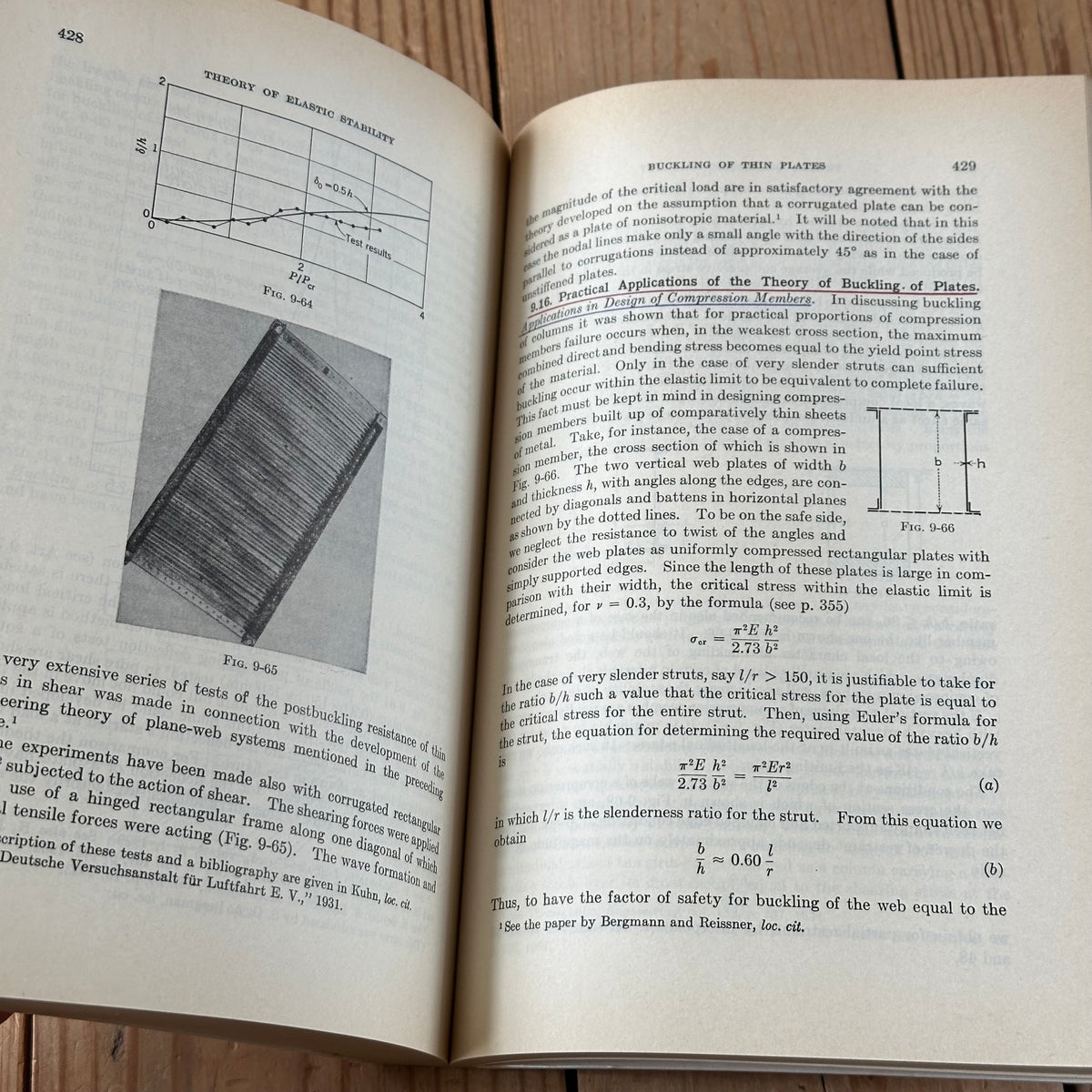 N2023 Vintage 1981 BOOK THEORY of ELASTIC STABILITY 2nd Edition by Timoshenko & Gere