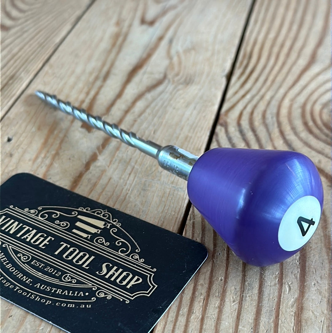 TR143 Repurposed long Purple “4” POOL BALL awl by Tony Ralph