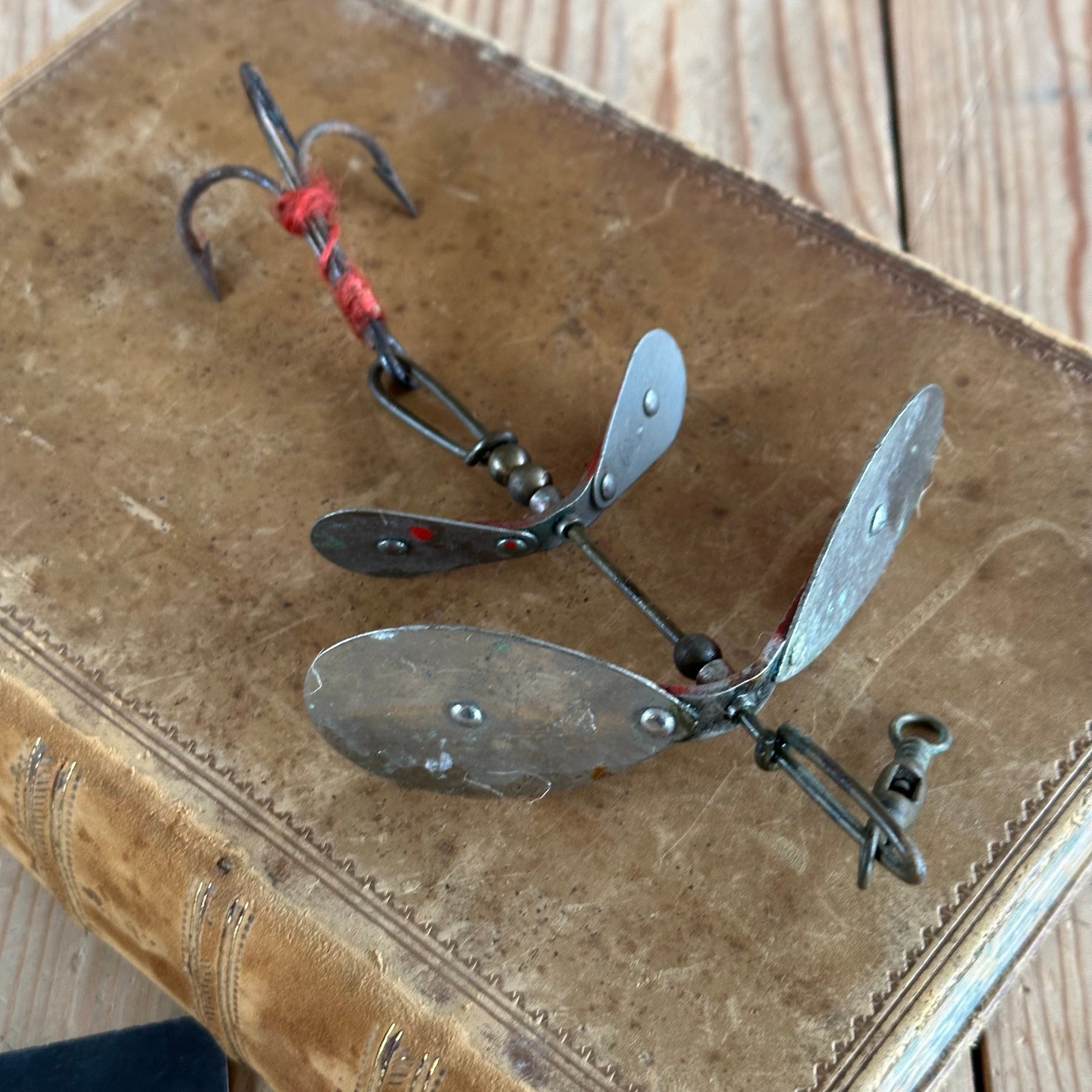 antique cod fishing lures SOLD. H1992 COOL! Vintage ALPHA Australia COD Double SPINNER FISHING L – Vintage Tool Shop Pty Ltd