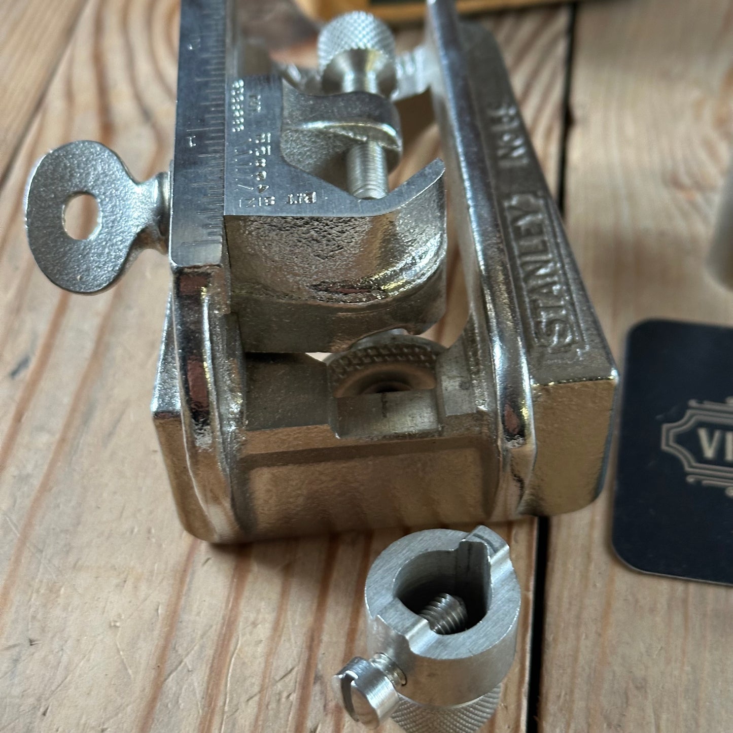 H2497 Vintage STANLEY USA No.59 Dowelling JIG with instructions & display box IOB