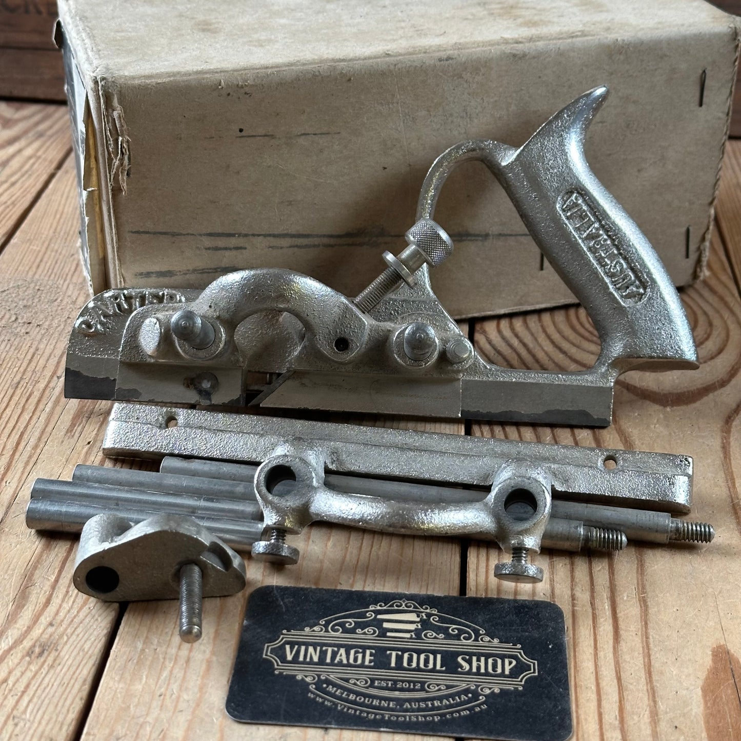 N894 Vintage 1945-1955 CARTER Australia No:C54 plow & groover + 7 x cutters PLANE IOB