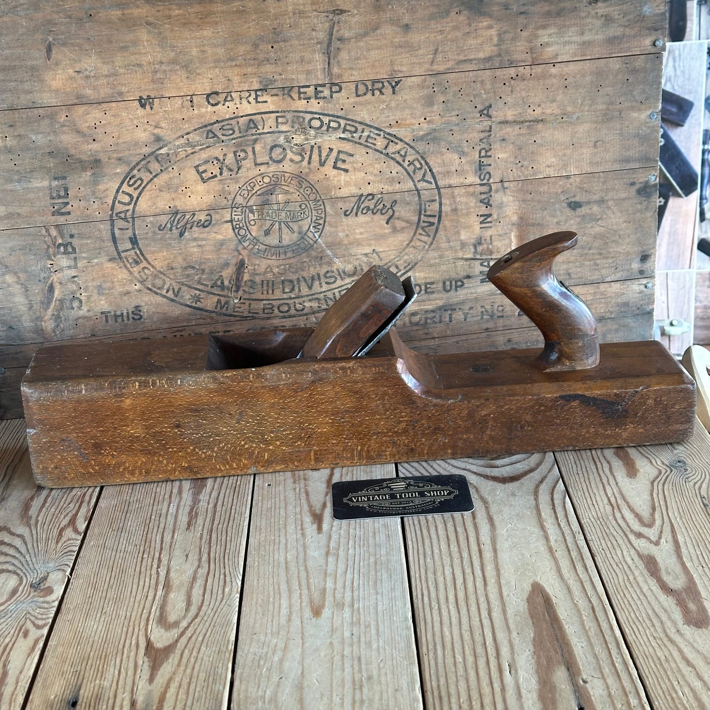 H2067 COOL! Antique 18” User Made RAZEE Wooden PLANE